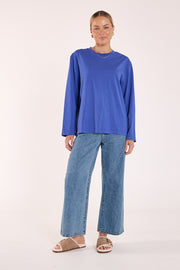 Carter Long Sleeve Tee - Cobalt