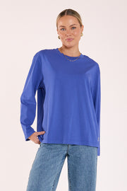 Carter Long Sleeve Tee - Cobalt
