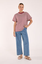 Jules Tee - Wine Stripe