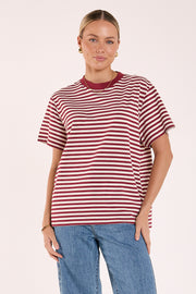 Jules Tee - Wine Stripe