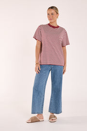 Jules Tee - Wine Stripe