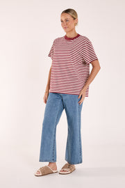 Jules Tee - Wine Stripe