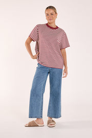 Jules Tee - Wine Stripe