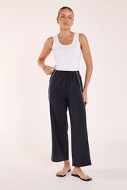 Noah Cropped Pant - Navy Powder Blue Piping