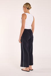 Noah Cropped Pant - Navy Powder Blue Piping