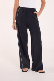 Noah Wide Pant - Navy Powder Blue Piping