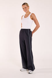 Noah Wide Pant - Navy Powder Blue Piping