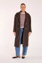 Avery Knit - Pink Chocolate Stripe