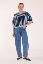 Maisie Knit - Blue Navy Stripe