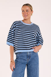 Maisie Knit - Blue Navy Stripe