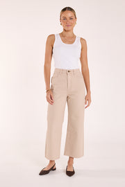 Cassie Cropped Leg Jean - Dune