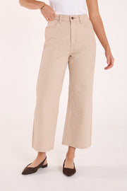 Cassie Cropped Leg Jean - Dune