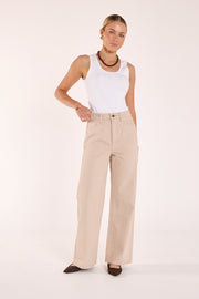 Cassie Wide Leg Jean - Dune