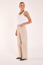 Cassie Wide Leg Jean - Dune