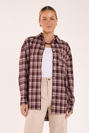 Luca Shirt - Plum Beige Check