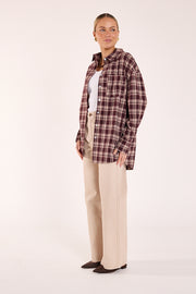 Luca Shirt - Plum Beige Check
