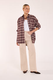 Luca Shirt - Plum Beige Check