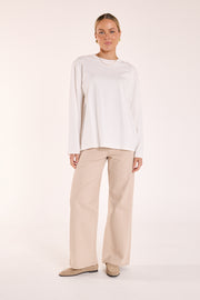 Carter Long Sleeve Tee - White