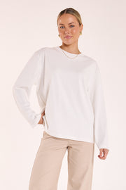 Carter Long Sleeve Tee - White