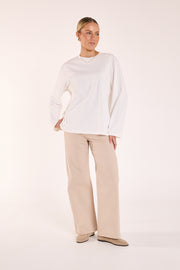 Carter Long Sleeve Tee - White