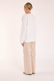 Carter Long Sleeve Tee - White