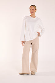 Carter Long Sleeve Tee - White