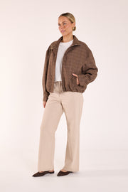 Megan Bomber - Brown Check