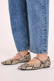 Fion Flat - Cream Snake
