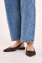 Ismeralda Flat - Dark Cacao Suede