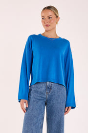 Hartley Long Sleeve Top - Cobalt
