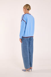 Margot Contrast Knit - Blue Wine