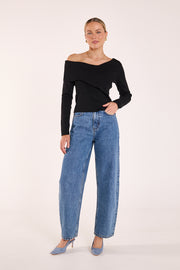 Molly Off Shoulder Top - Black
