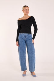 Molly Off Shoulder Top - Black