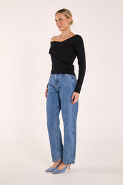 Molly Off Shoulder Top - Black
