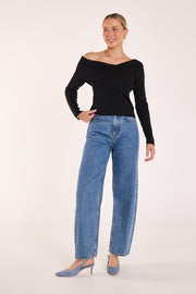 Molly Off Shoulder Top - Black