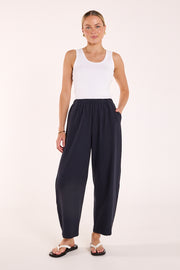 Eleanor Barrel Pant - Navy