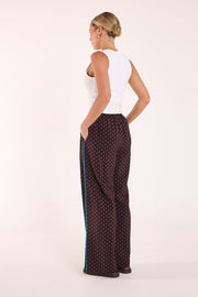 Harper Pant - Chocolate Blue Spot