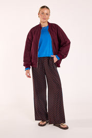 Harper Pant - Chocolate Blue Spot