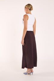 Harper Skirt - Chocolate Blue Spot