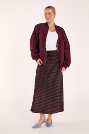 Harper Skirt - Chocolate Blue Spot