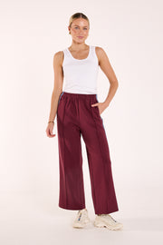 Noah Cropped Pant - Plum Blue Stripe