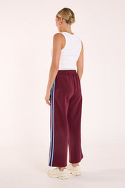 Noah Cropped Pant - Plum Blue Stripe