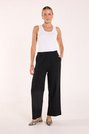 Rae Cropped Pant – Black Camel Stripe