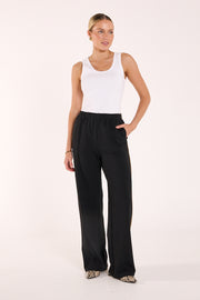 Rae Wide Pant – Black Camel Stripe