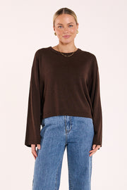 Hartley Long Sleeve Top - Chocolate