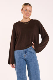 Hartley Long Sleeve Top - Chocolate