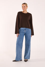 Hartley Long Sleeve Top - Chocolate