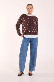 Farrah Cardi - Chocolate Blue Spot