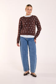 Farrah Cardi - Chocolate Blue Spot
