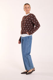 Farrah Cardi - Chocolate Blue Spot